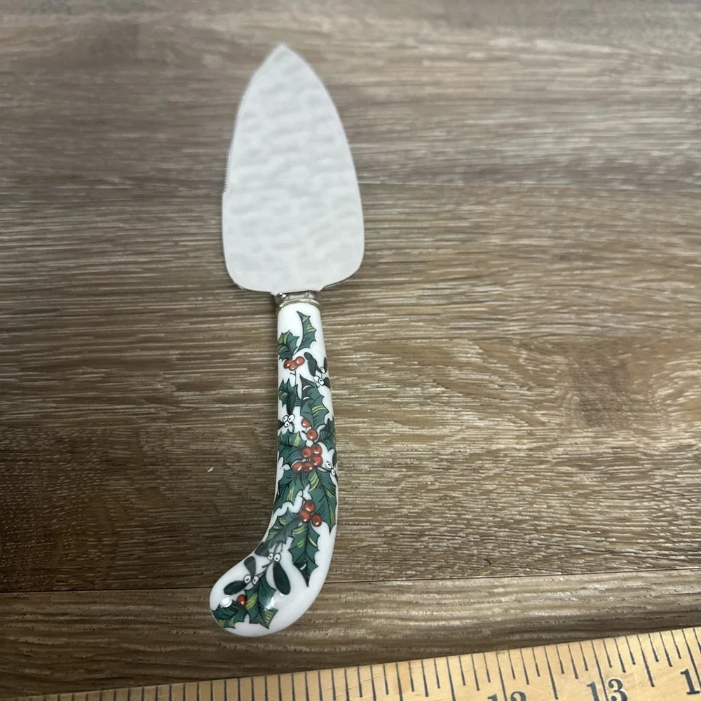 Sheffield England Cake Slicer Server Holly Design Christmas Holidays Wedding
